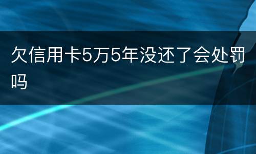 欠信用卡5万5年没还了会处罚吗