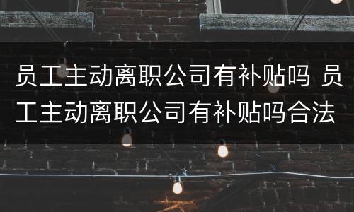 员工主动离职公司有补贴吗 员工主动离职公司有补贴吗合法吗