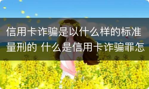 信用卡诈骗是以什么样的标准量刑的 什么是信用卡诈骗罪怎么处罚