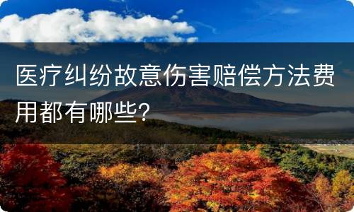 医疗纠纷故意伤害赔偿方法费用都有哪些？