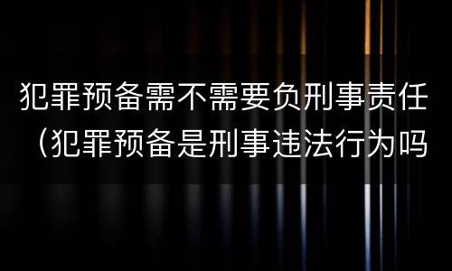 犯罪预备需不需要负刑事责任（犯罪预备是刑事违法行为吗）