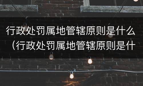 行政处罚属地管辖原则是什么（行政处罚属地管辖原则是什么）