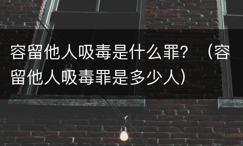 容留他人吸毒是什么罪？（容留他人吸毒罪是多少人）