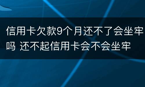 信用卡欠款9个月还不了会坐牢吗 还不起信用卡会不会坐牢