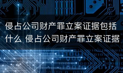 侵占公司财产罪立案证据包括什么 侵占公司财产罪立案证据包括什么内容