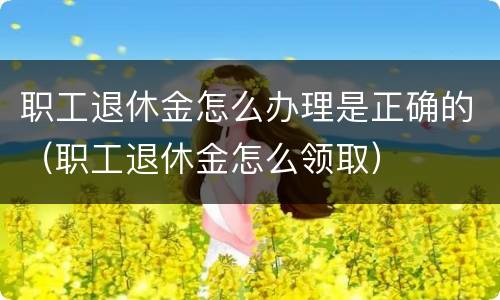职工退休金怎么办理是正确的（职工退休金怎么领取）