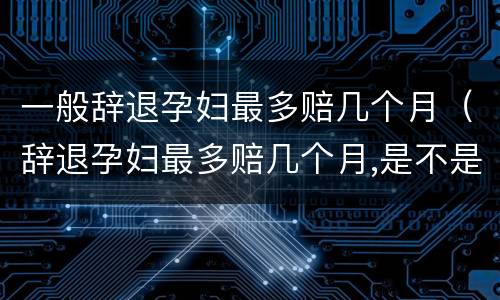 一般辞退孕妇最多赔几个月（辞退孕妇最多赔几个月,是不是12个月）