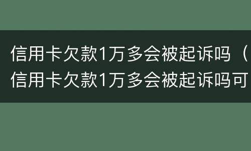 信用卡欠款1万多会被起诉吗（信用卡欠款1万多会被起诉吗可以分期吗）