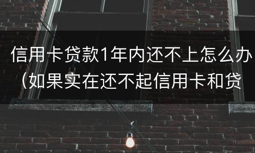 信用卡贷款1年内还不上怎么办（如果实在还不起信用卡和贷款怎么办）
