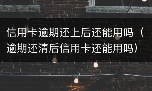 信用卡逾期还上后还能用吗（逾期还清后信用卡还能用吗）