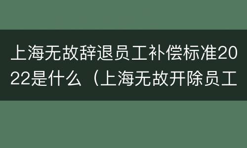 上海无故辞退员工补偿标准2022是什么（上海无故开除员工赔偿标准）