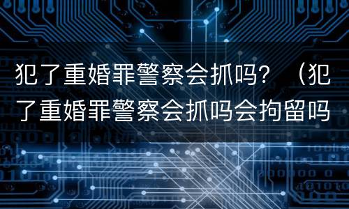 犯了重婚罪警察会抓吗？（犯了重婚罪警察会抓吗会拘留吗）