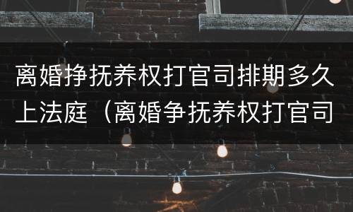离婚挣抚养权打官司排期多久上法庭（离婚争抚养权打官司收费标准）