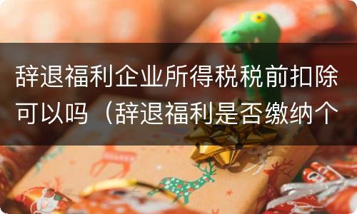 辞退福利企业所得税税前扣除可以吗（辞退福利是否缴纳个税）