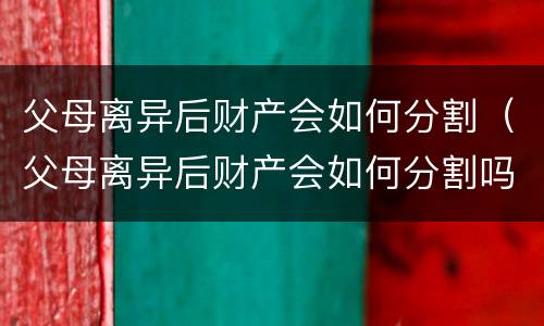 父母离异后财产会如何分割（父母离异后财产会如何分割吗）