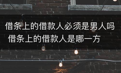 借条上的借款人必须是男人吗 借条上的借款人是哪一方