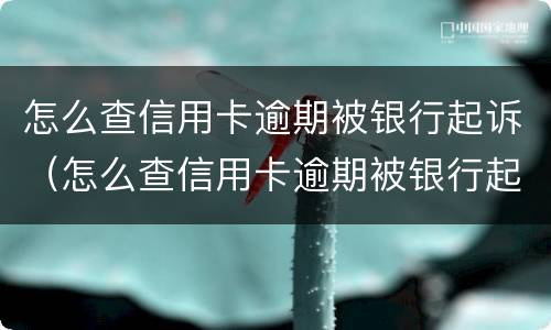 怎么查信用卡逾期被银行起诉（怎么查信用卡逾期被银行起诉没）