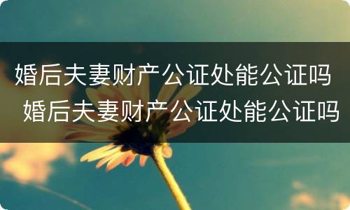婚后夫妻财产公证处能公证吗 婚后夫妻财产公证处能公证吗多少钱