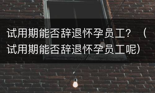 试用期能否辞退怀孕员工？（试用期能否辞退怀孕员工呢）