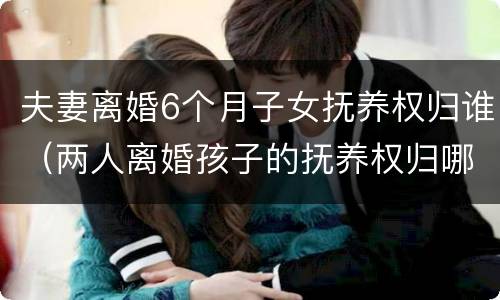 夫妻离婚6个月子女抚养权归谁（两人离婚孩子的抚养权归哪方）