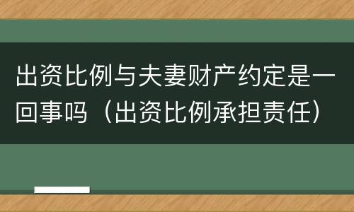 出资比例与夫妻财产约定是一回事吗（出资比例承担责任）