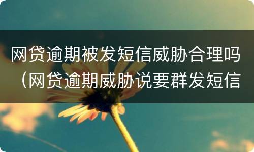 网贷逾期被发短信威胁合理吗（网贷逾期威胁说要群发短信）