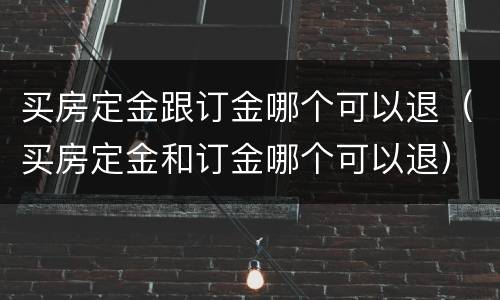 买房定金跟订金哪个可以退（买房定金和订金哪个可以退）