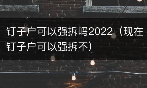 钉子户可以强拆吗2022（现在钉子户可以强拆不）
