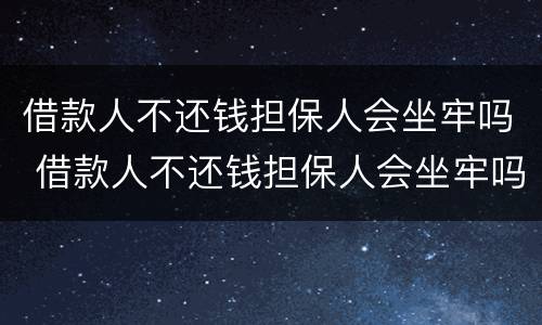 借款人不还钱担保人会坐牢吗 借款人不还钱担保人会坐牢吗