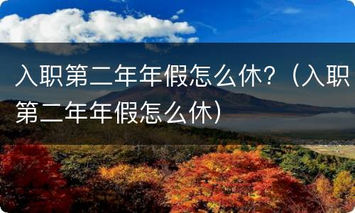 入职第二年年假怎么休?（入职第二年年假怎么休）
