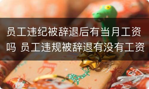 员工违纪被辞退后有当月工资吗 员工违规被辞退有没有工资