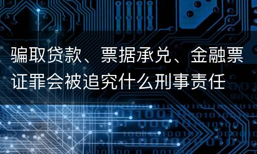 骗取贷款、票据承兑、金融票证罪会被追究什么刑事责任