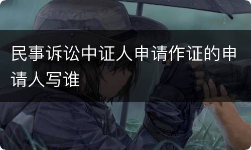 民事诉讼中证人申请作证的申请人写谁