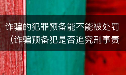 诈骗的犯罪预备能不能被处罚（诈骗预备犯是否追究刑事责任）