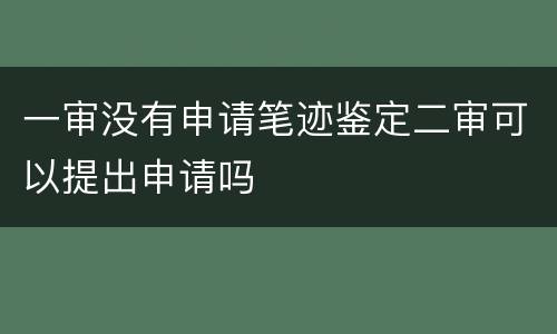 一审没有申请笔迹鉴定二审可以提出申请吗
