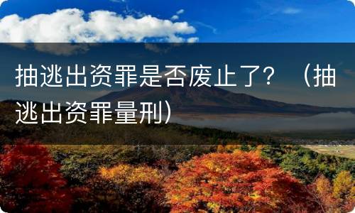 抽逃出资罪是否废止了？（抽逃出资罪量刑）