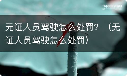无证人员驾驶怎么处罚？（无证人员驾驶怎么处罚）