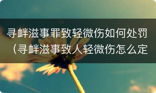 寻衅滋事罪致轻微伤如何处罚（寻衅滋事致人轻微伤怎么定罪）