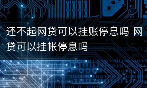 还不起网贷可以挂账停息吗 网贷可以挂帐停息吗