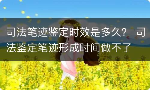 司法笔迹鉴定时效是多久？ 司法鉴定笔迹形成时间做不了