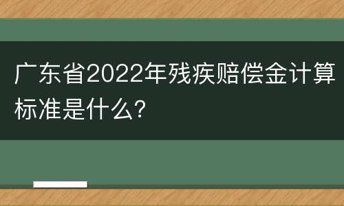 广东省2022年残疾赔偿金计算标准是什么？