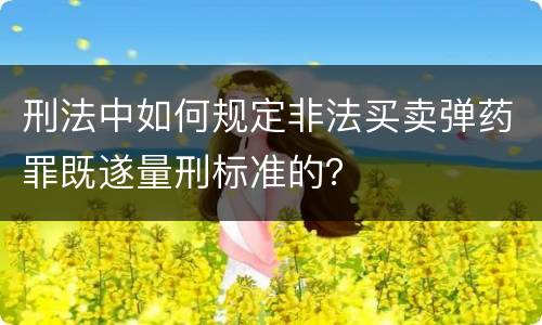 刑法中如何规定非法买卖弹药罪既遂量刑标准的？