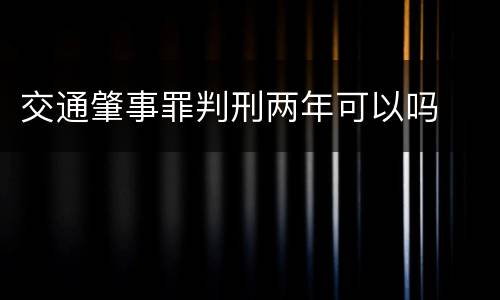 交通肇事罪判刑两年可以吗