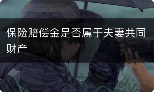 保险赔偿金是否属于夫妻共同财产