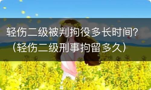 轻伤二级被判拘役多长时间？（轻伤二级刑事拘留多久）