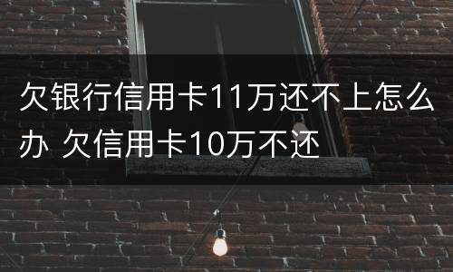欠银行信用卡11万还不上怎么办 欠信用卡10万不还