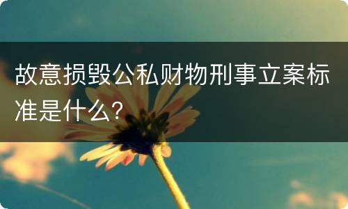 故意损毁公私财物刑事立案标准是什么？