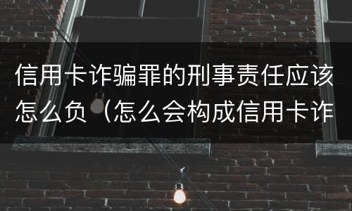 信用卡诈骗罪的刑事责任应该怎么负（怎么会构成信用卡诈骗罪）