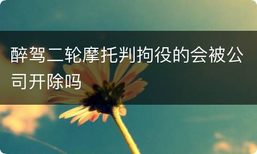 醉驾二轮摩托判拘役的会被公司开除吗