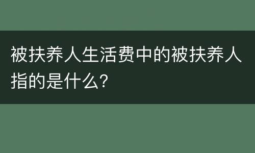 被扶养人生活费中的被扶养人指的是什么？